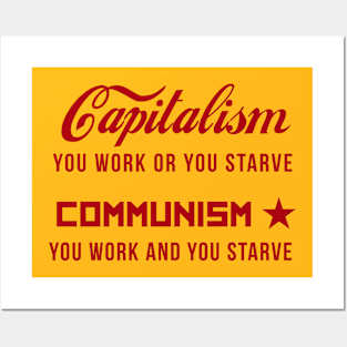 Capitalism Communism Red Posters and Art